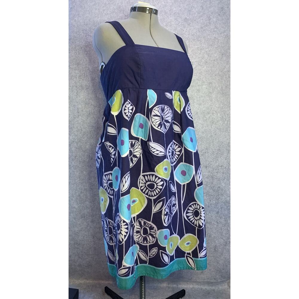 OC By OC Navy Flowered Sundress, Women’s Size 12, Modern Print, Summer Dress